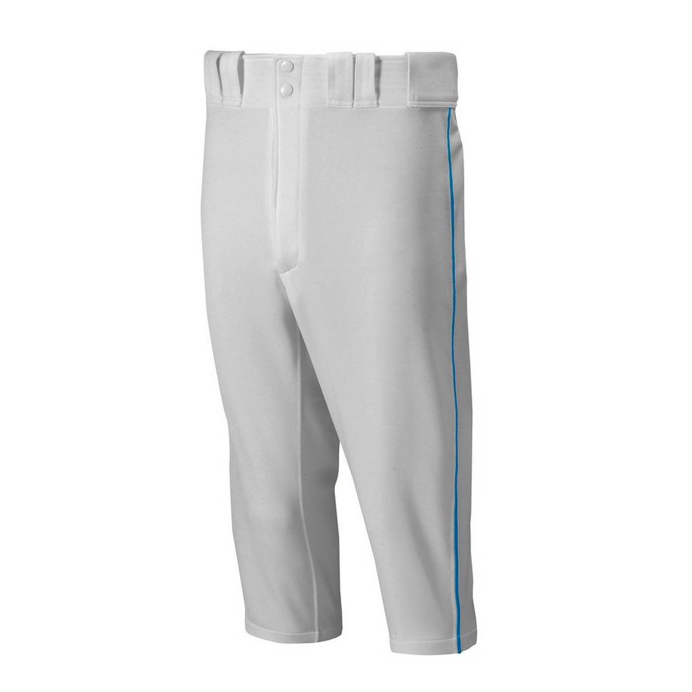 Calças Mizuno Baseball Premier Short Piped - Homem - Cinzentas/Azul Marinho - PXVBQ3705